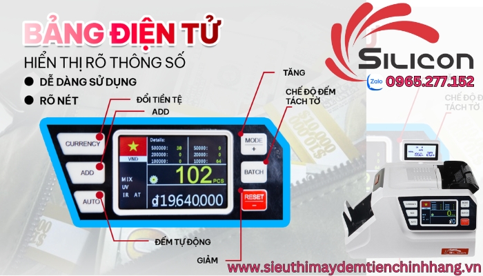 MÁY ĐẾM TIỀN SILICON MC 8900